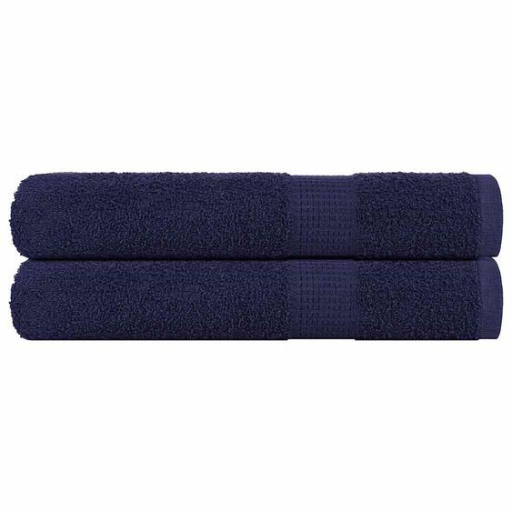 Serviettes de sauna 2 pcs FROGN bleu marine 80x200 cm 100% coton