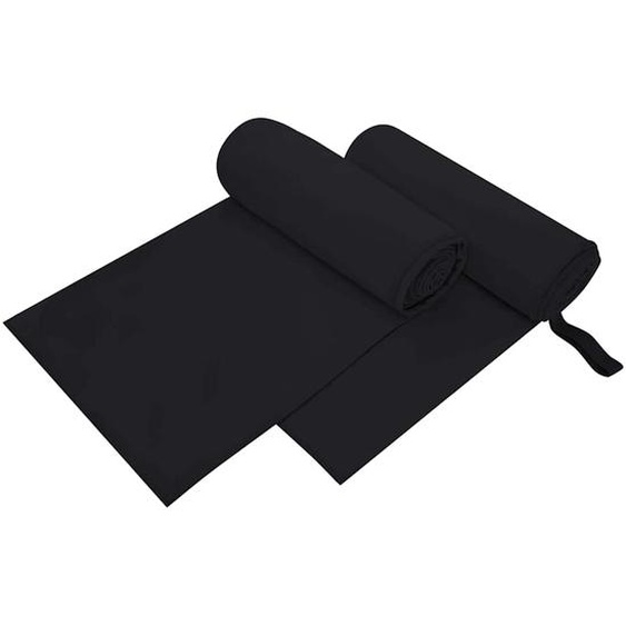 Serviettes de sport 2 pcs Noir 200 x 100 cm