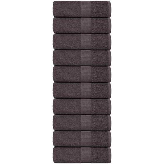 Serviettes dinvité 10pcs FROGN anthracite 30x50cm 100% coton