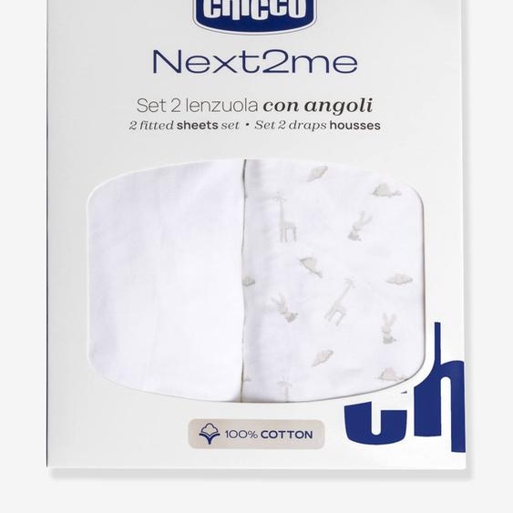 Set 2 draps housse Next2Me CHICCO blanc