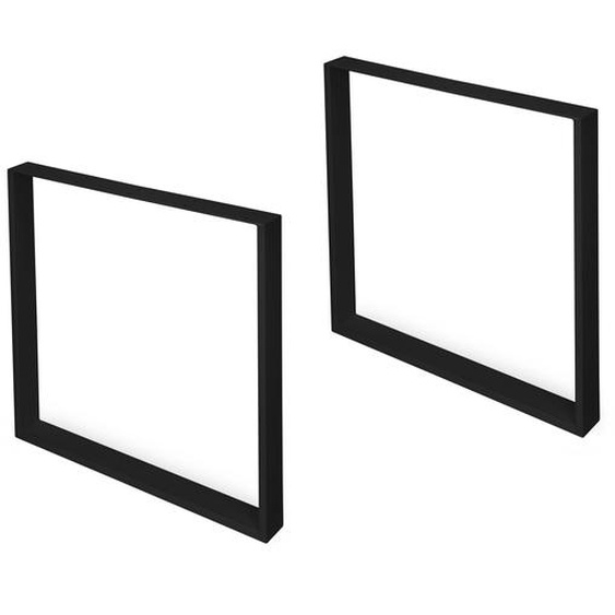 Set 2 pieds rectangulaire Square 800 x 720 mm acier finition noir EMUCA 2040114