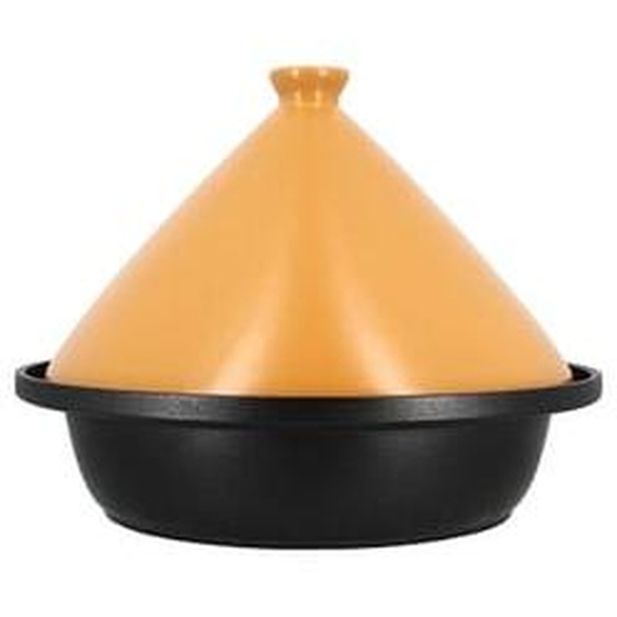 Tajine d30cm fond alu induction couvercle en ceramique jaune