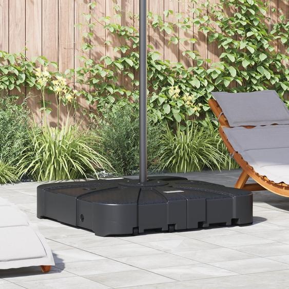 Set avec base de parasol à potence 2 pcs Noir