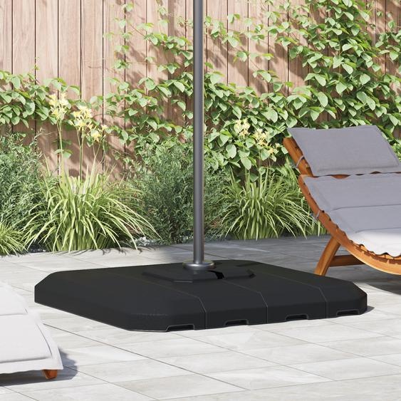 Set avec base de parasol à potence 4 pcs Noir