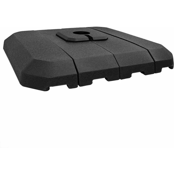 Set avec base de parasol à potence 4 pcs Noir