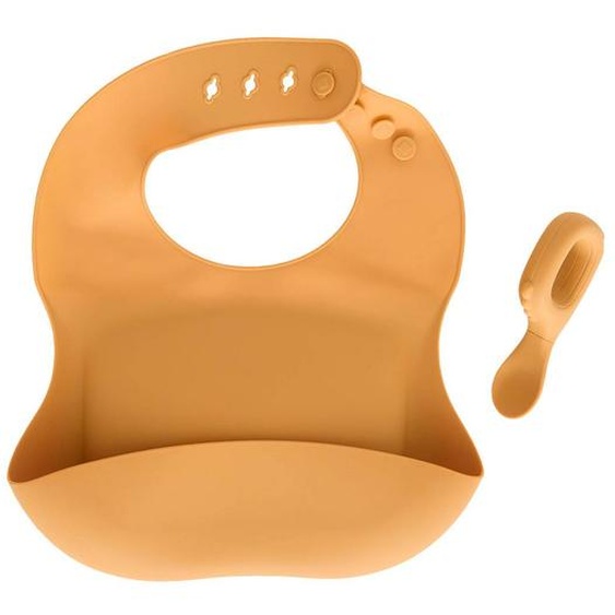 Set Bavoir Et Cuillère - Yum Ocre