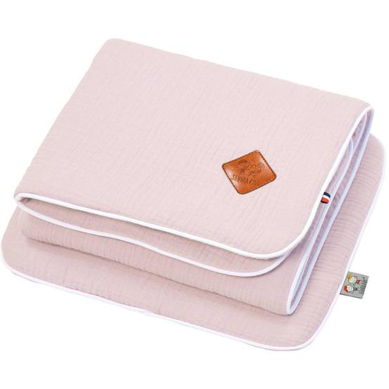 Set Berceau Couverture Et Coussin En Gaze De Coton Jeanne Rose