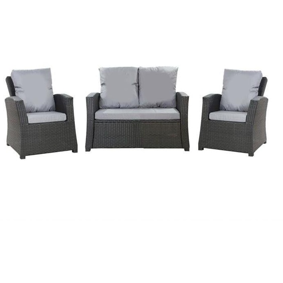 Set coussins pour salon de jardin résine tressée 4 personnes coussins pour canapé 100x50x7cm, coussins fauteuil jardin Gris