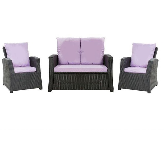 Set coussins pour salon de jardin résine tressée 4 personnes coussins pour canapé 100x60x7cm, coussins fauteuil jardin Purple