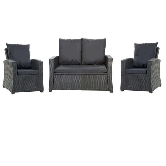 Set coussins pour salon de jardin résine tressée 4 personnes coussins pour canapé 120x50x7cm coussins pour chaise de jardin Noirs
