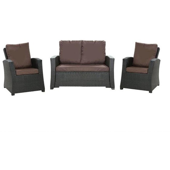 Set coussins pour salon de jardin résine tressée 4 personnes coussins pour canapé 120x60x7cm coussins pour chaise de jardin Marron