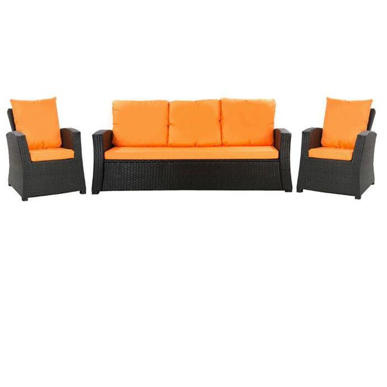 Set coussins pour salon de jardin résine tressée coussins pour canapé jardin 168x60x7cm coussins pour fauteuil de jardin Orange