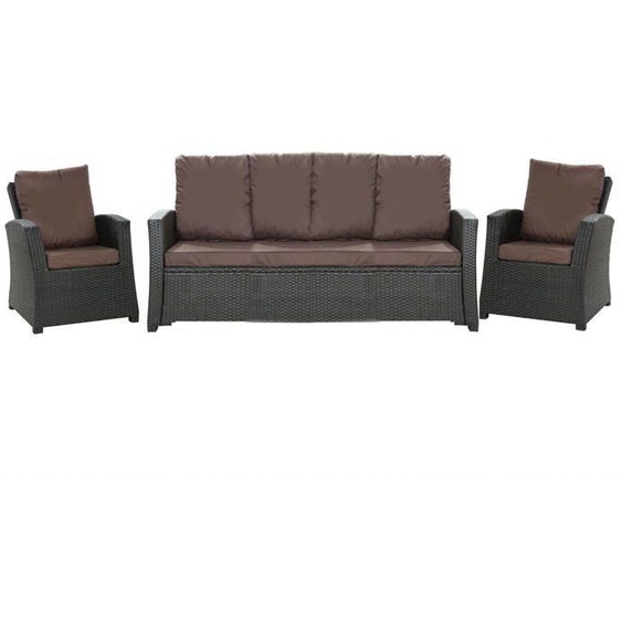 Set coussins pour salon de jardin résine tressée coussins pour canapé jardin 170x50x7cm coussins pour fauteuil de jardin Marron