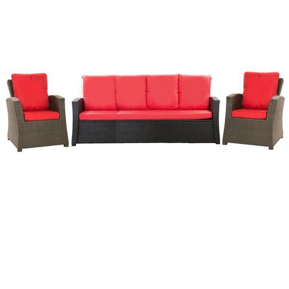 Set coussins pour salon de jardin résine tressée coussins pour canapé jardin 170x60x7cm coussins pour fauteuil de jardin Rouge