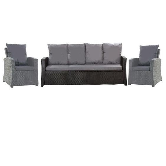 Set coussins pour salon de jardin résine tressée coussins pour canapé jardin 180x50x7cm coussins pour fauteuil jardin Anthracite