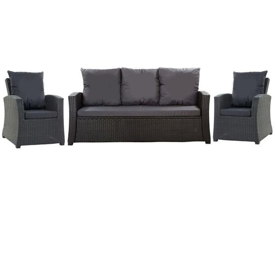 Set coussins pour salon de jardin résine tressée  personnes coussins pour canapé 160x60x7cm coussins pour fauteuil de jardin Noirs