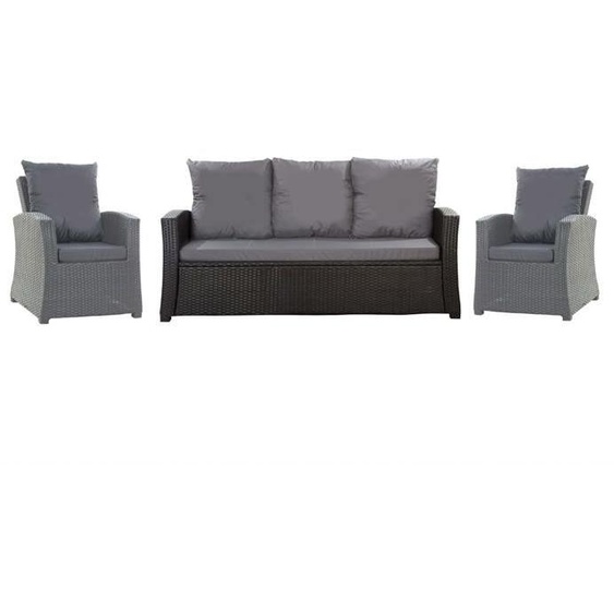 Set coussins pour salon jardin résine tressée 5 personnes coussins pour canapé 140x50x7cm coussins pour fauteuil jardin Anthracite