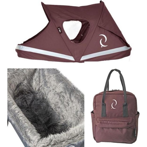 Beach Wagon Kit d’accessoires LITE pour chariot de plage pliable, auvent, sac à dos et rembourrage de caisse en polaire douce - Brun foncé