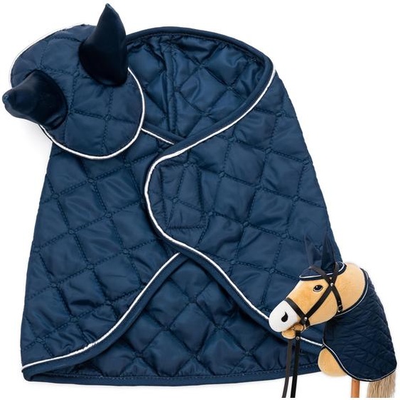 Set daccessoires Hoofly Hobby Horse - Couverture & bonnet anti-mouches en bleu pour Hobby Horses [testé par le - Equipement de haute qualité en set - Idéal pour le jeu & lentraînement