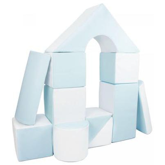 Set de 11 blocs en mousse pour le jeu blanc, bleu (pastel)