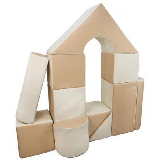 Set de 11 blocs en mousse pour le jeu blanc, cappuccino