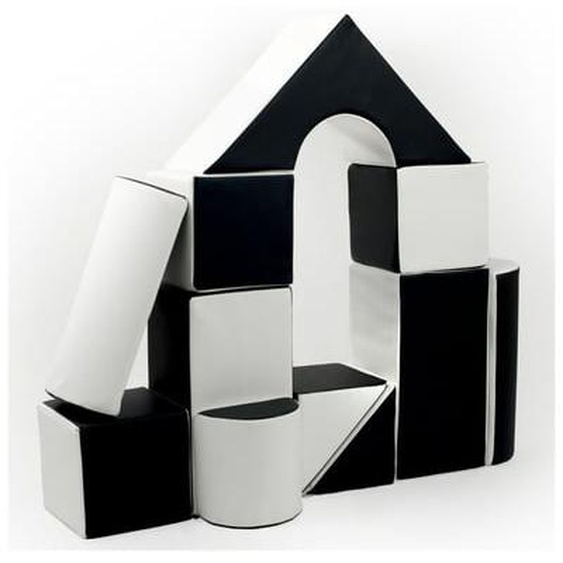 Set de 11 blocs en mousse pour le jeu noir - blanc