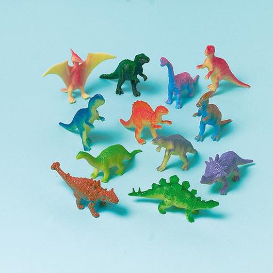 Set de 12 figurines de dinosaures en plastique