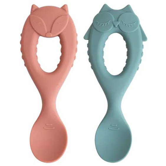 Set De 2 Cuillères Renard - Hiboux Vert