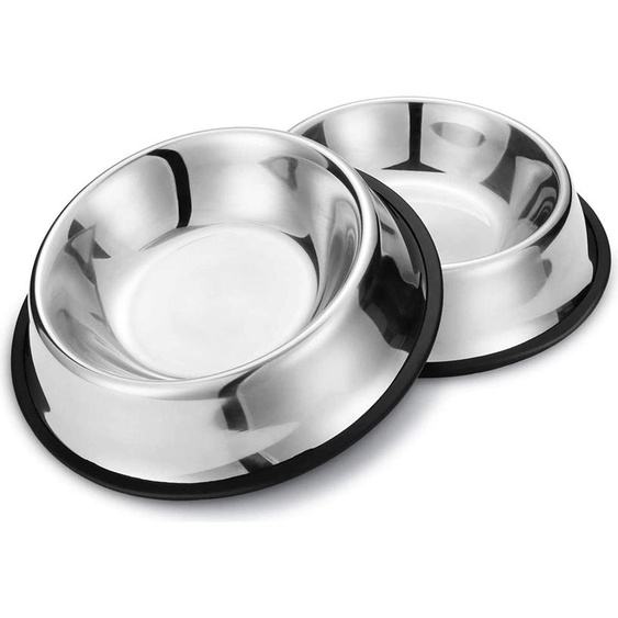 Set de 2 écuelles pour chiens en acier inoxydable, écuelles pour chiens, écuelles pour chiens de taille moyenne/grande, écuelles empilables antidérapantes pour animaux domestiques, écuelle pour chien 25,5 cm