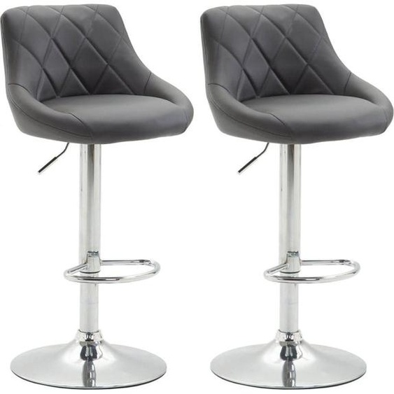 Set de 2 élégants tabourets de bar - chaises en similicuir - hauteur réglable