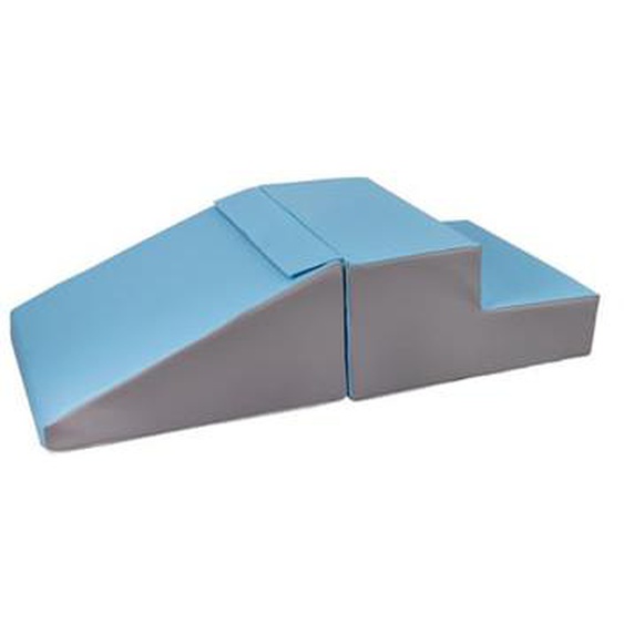 Set de 2 grands blocs en mousse blanc bleu gris