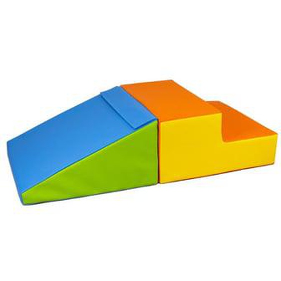 Set de 2 grands blocs en mousse jaune vert bleu orange