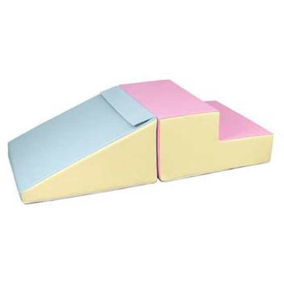 Set de 2 grands blocs en mousse rose bleu jaune pastel