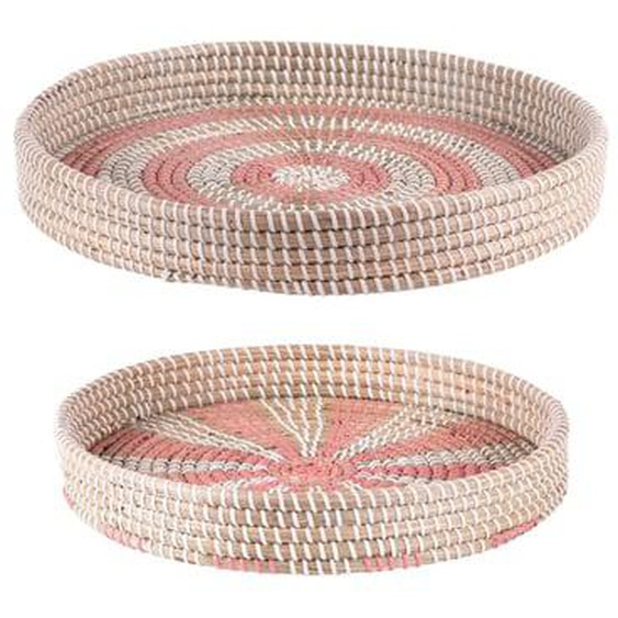 Set de 2 plateau jonc mer rose