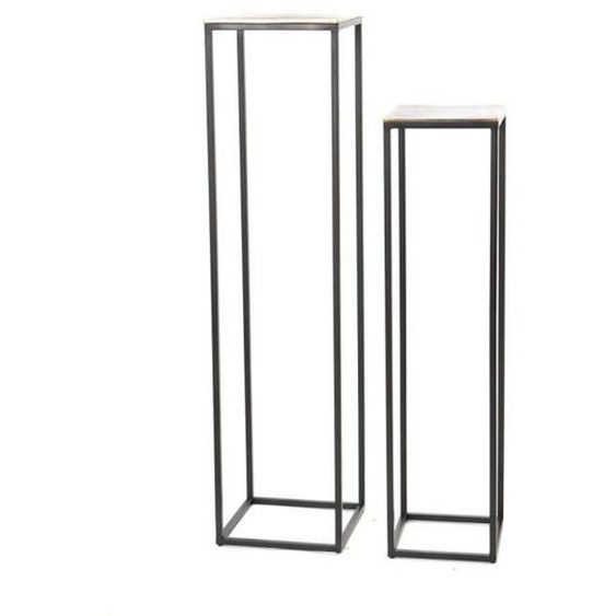 Set de 2 sellettes industrielles en aluminium et fonte - Amadeus 30 Marron