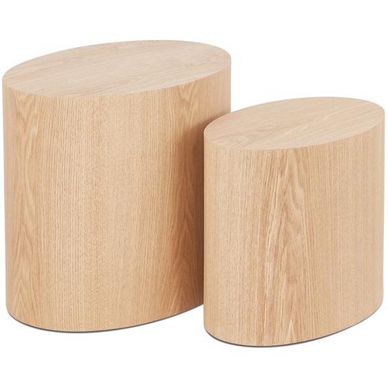 Set de 2 tables dappoint SOKLE en bois finition naturelle