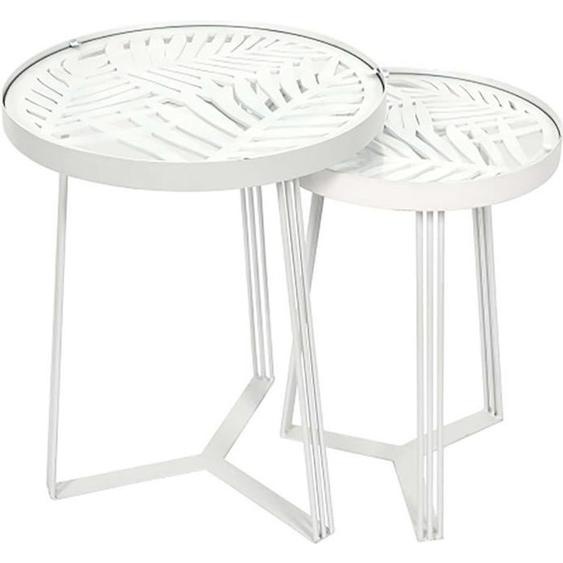 Set de 2 tables gigognes - Wild - Blanc - Contemporain - Design - Rond
