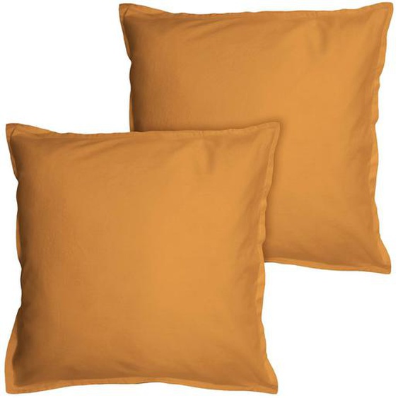 Set De 2 Taies D’oreiller Unies À Volant, Coton Lavé Caramel