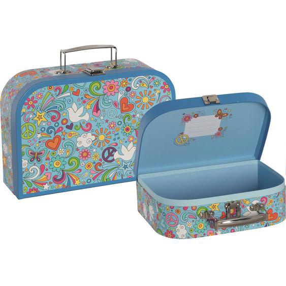 Set De 2 Valisettes Peace And Love Bleu