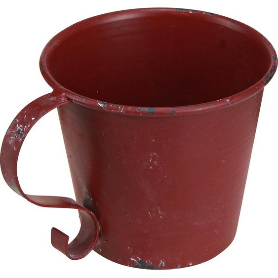 set de 3 bougeoirs Vintage Tasse Déco Rouge vin - Métal Gobelet à bougie - Décoration de table Design rétro Ø9,5cm H8cm