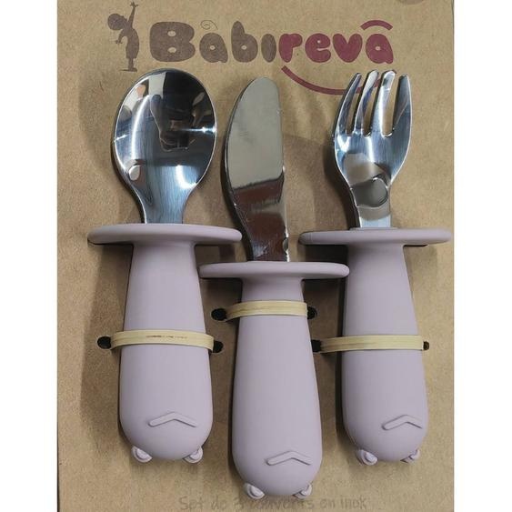 Set De 3 Couverts En Inox Rose