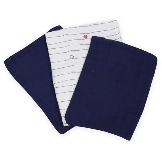 Set De 3 Gants De Toilette Bleu Marine