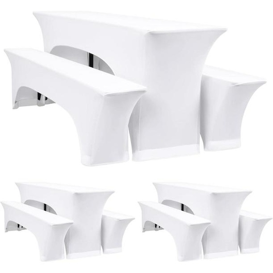 set de 3 housses de table de bière élastiques 220x50x70 cm, garniture de tente de bière