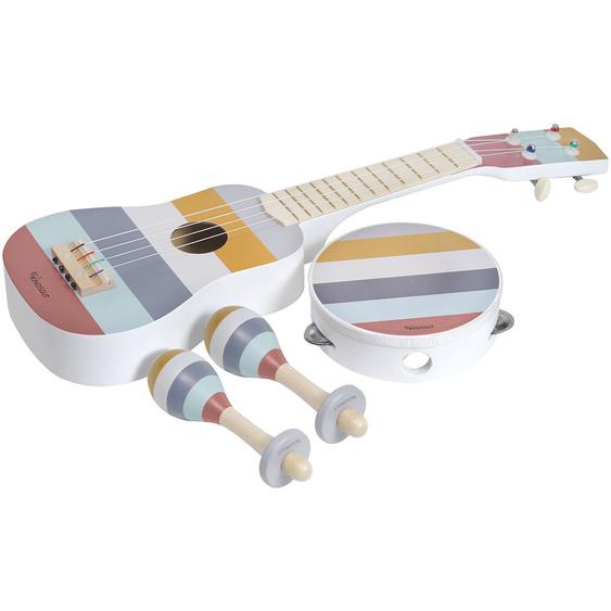 Set De 3 Instruments De Musique Pour Enfant Avec Guitare, Tambourin Et Maracas Rayures Rayures