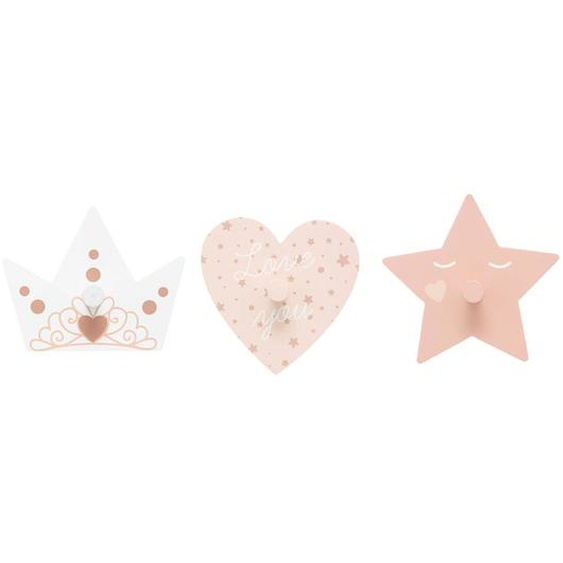 Set De 3 Patères Enfant - Princesse Rose
