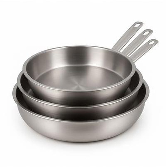 Set de 3 poeles professionnel 24/28/30cm en acier inoxydable