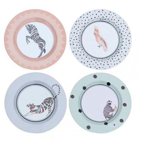 Set de 4 Assiettes en mélamine 21 cm