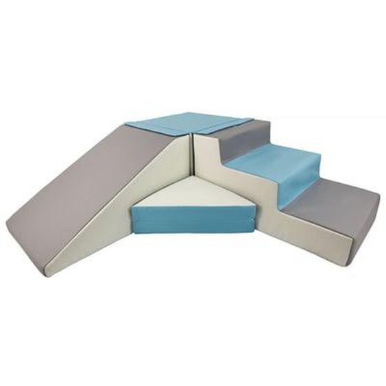 Set de 4 blocs en mousse pour le jeu blanc, bleu clair, gris