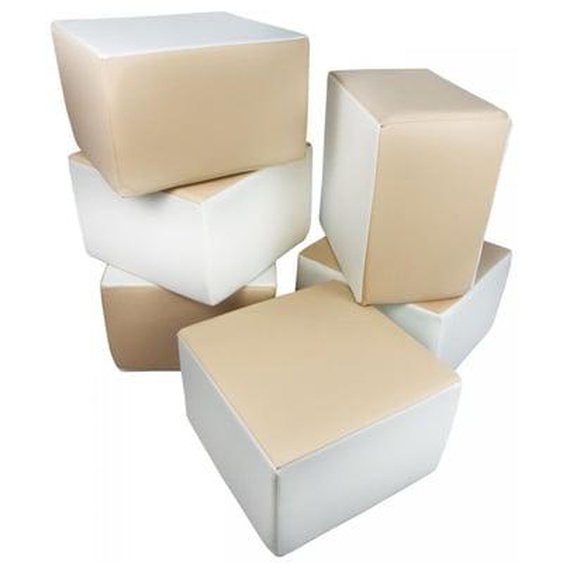 Set de 4 blocs en mousse pour le jeu blanc, cappuccino