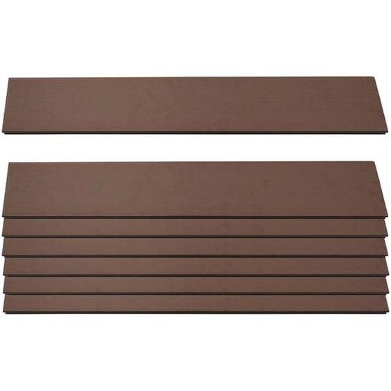 set de 7 lattes pour brise-vue WPC Sarthe, planches brise-vent, env. 1qm, FSC®- ~ 90cm, brun
